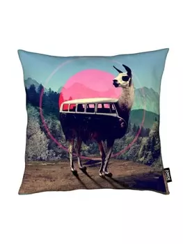 Подушка Juniqe, цвет blau & rosa