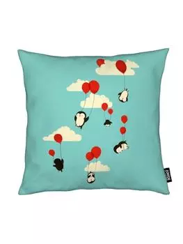 Подушка Juniqe, цвет blau & rot