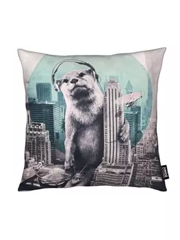 Подушка Juniqe, цвет blau & schwarz