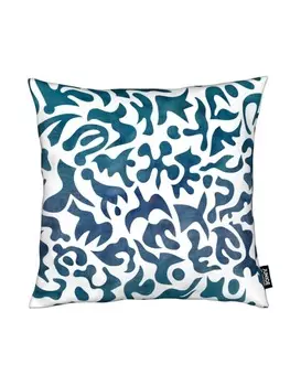 Подушка Juniqe, цвет blau & wei