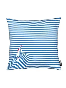 Подушка Juniqe, цвет blau & wei