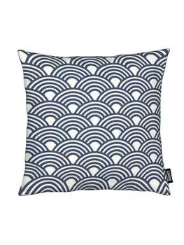 Подушка Juniqe, цвет blau & wei