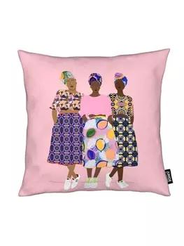 Подушка Juniqe, цвет bunt & rosa