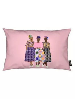 Подушка Juniqe, цвет bunt & rosa