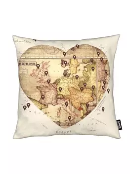 Подушка Juniqe, цвет cremewei & gelb