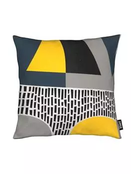 Подушка Juniqe, цвет gelb & grau
