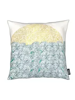 Подушка Juniqe, цвет gelb & trkis