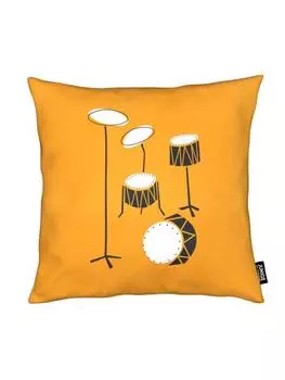 Подушка Juniqe, цвет grau & orange