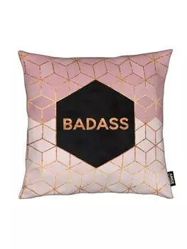 Подушка Juniqe, цвет rosa & schwarz