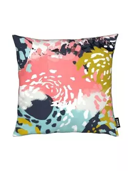 Подушка Juniqe, цвет rot & trkis