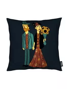 Подушка Juniqe, цвет rot & trkis