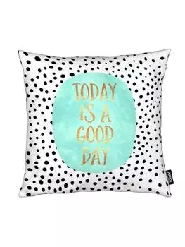 Подушка Juniqe, цвет schwarz & trkis