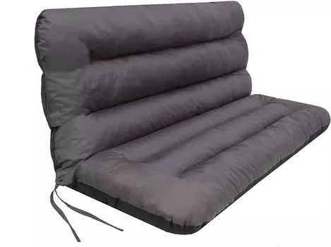 Подушка-качалка Ania, подушка-качалка, подушка для скамейки, подушка для скамейки, лента, качели, садовая подушка, садовая подушка 150x110x7 см Hobbygarden, серый