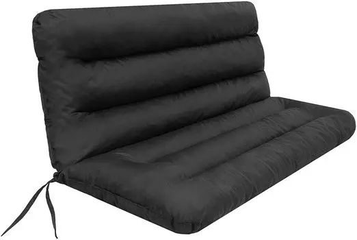 Подушка-качалка Ania, подушка-качалка, подушка для скамейки, подушка для скамейки, лента, качели, садовая подушка, садовая подушка 180x110 x 7 см Hobbygarden, черный