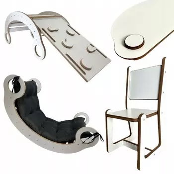 Подушка-качалка Графитовый настенный стул и столешница Gugi