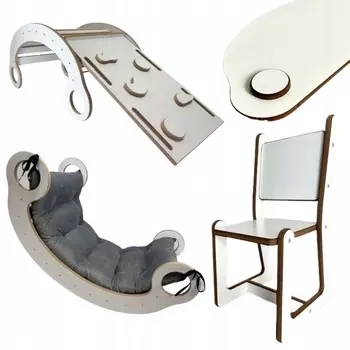 Подушка-качалка Серый настенный стул и столешница Gugi