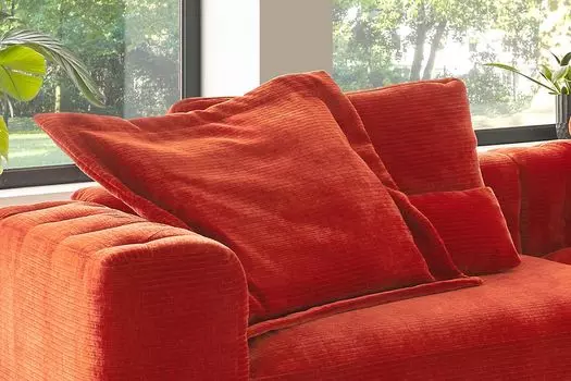 Подушка KAWOLA Cord Vintage различных дизайнов и цветов SEPHI красная, большая подушка с флаттером