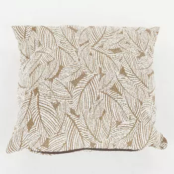 Подушка коричнево-белая с вышивкой 50х50см Gemitex