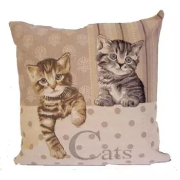 Подушка - кошки примерно 45х45 см, декоративная подушка для загородного дома, диванная подушка Mars & More