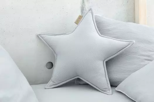 Подушка KraftKids Star двойная, креп, серая
