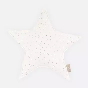 Подушка KraftKids Star из муслина с золотыми точками на белом