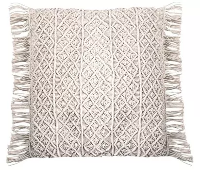 Подушка - кремовый - хлопок - 90 х 90 см - с бахромой Blyco Textil Group BV