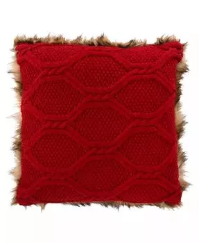 Подушка Luccia из искусственного меха размером 20 x 20 дюймов Safavieh, коричневый