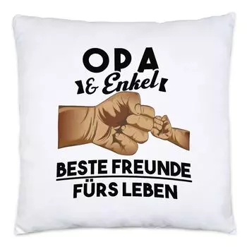 Подушка «Лучшие друзья на всю жизнь» для дедушки и внука с наполнителем Идея подарка для дедушки и внуков Hey!Print