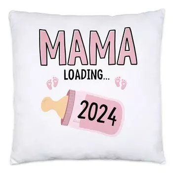 Подушка Mama Loading 2024 с наполнителем, подарок для будущей мамы, новости о ребенке с планкой загрузки, идея подарка для беременных и беременных Hey!Print