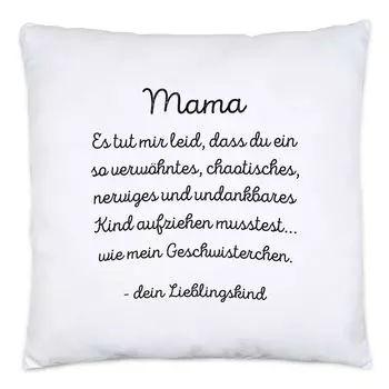 Подушка «Мама, прости», включая наполнитель «Забавный сарказм», «Первый возраст», «Испорченный ребенок», «День матери» Hey!Print