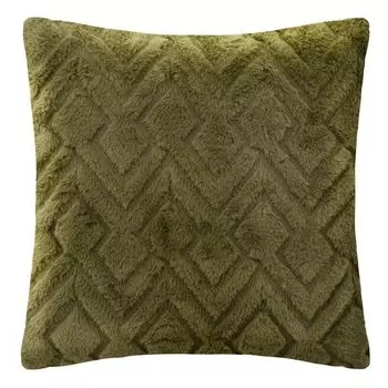 Подушка "Мара" - fausse fourrure - vert kaki - 45x45 см - Atmosphera crateur d'interieur Atmosphera Crateur d'intrieur