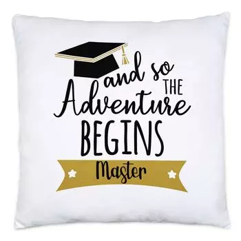 Подушка Master с наполнителем И вот приключение начинается. Подарок на получение степени магистра. Аспирантура Hey!Print