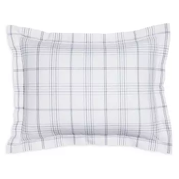 Подушка Matouk August Plaid King Sham, синий