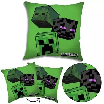 Подушка Minecraft квадратная, декоративная подушка зеленая 40х40 см, OEKO-TEX sarcia.eu