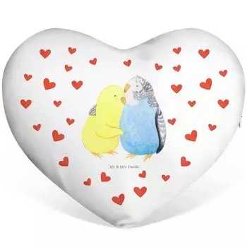Подушка «Мистер и миссис Панда» в форме сердца Budgie Love — белый — подарок, помолвка, доверие, декоративная подушка, счастье, форма сердца, друг, объятия, предложение руки и сердца, влюбленность, близость Mr. & Mrs. Panda