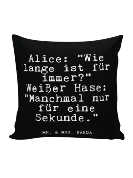 Подушка Mr & Mrs Panda 40x40 Alice Wie lange ist, черный