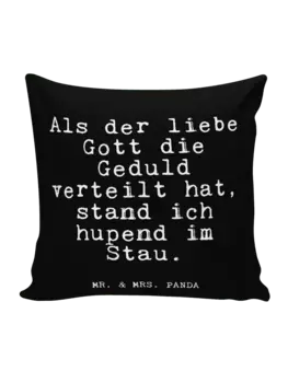 Подушка Mr & Mrs Panda 40x40 Als der liebe Gott, черный