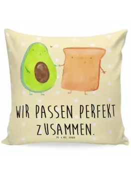 Подушка Mr & Mrs Panda 40x40 Avocado Toast, пастельно-желтый