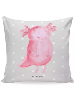 Подушка Mr & Mrs Panda 40x40 Axolotl Glcklich, пастельно-серый