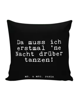 Подушка Mr & Mrs Panda 40x40 Da muss ich erstmal, черный