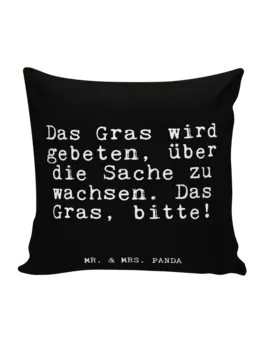 Подушка Mr & Mrs Panda 40x40 Das Gras wird gebeten, черный