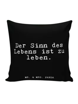 Подушка Mr & Mrs Panda 40x40 Der Sinn des Lebens, черный