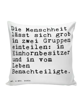 Подушка Mr & Mrs Panda 40x40 Die Menschheit lsst sich, белый