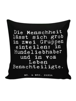 Подушка Mr & Mrs Panda 40x40 Die Menschheit lsst sich, черный