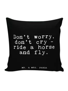 Подушка Mr & Mrs Panda 40x40 Dont worry dont cry, черный
