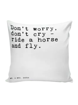 Подушка Mr & Mrs Panda 40x40 Dont worry dont cry, белый