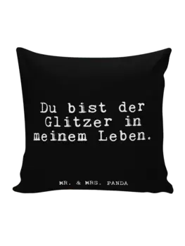 Подушка Mr & Mrs Panda 40x40 Du bist der Glitzer, черный