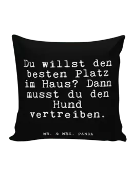 Подушка Mr & Mrs Panda 40x40 Du willst den besten, черный
