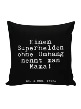 Подушка Mr & Mrs Panda 40x40 Einen Superhelden, черный