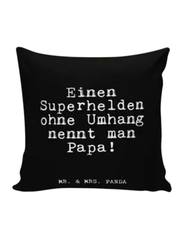 Подушка Mr & Mrs Panda 40x40 Einen Superhelden, черный
